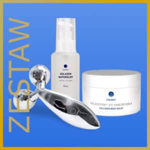 Kolagenowy zestaw do masażu ciała – Silver 100 + Balsam Do Ciała + Masażer